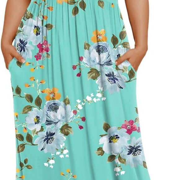 Women's Plus Size Maxi Dresses for Curvy Women Summer Short Sleeve Casual 2025 L - Picture 1 of 5